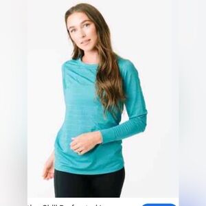 Zyia Active  Chill  Medium Teal Long Sleeve Top